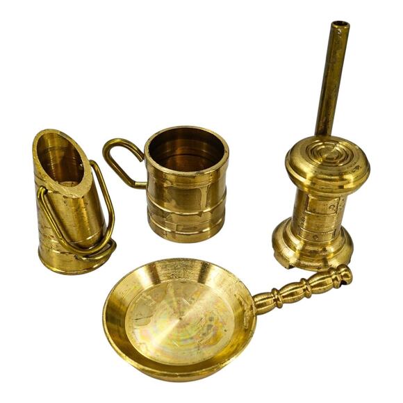 Other - Vintage Solid Brass Doll House Collectible Miniature Lot Made In Holland